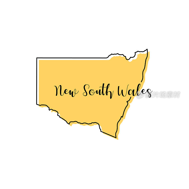 Map of New South Wales - Australia vector design template.
